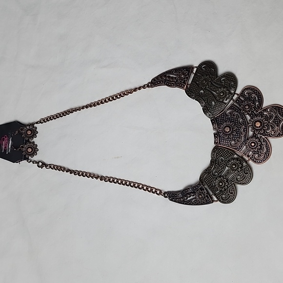 Paparazzi Mess With The Bull Necklace Earring Set - Picture 2 of 5